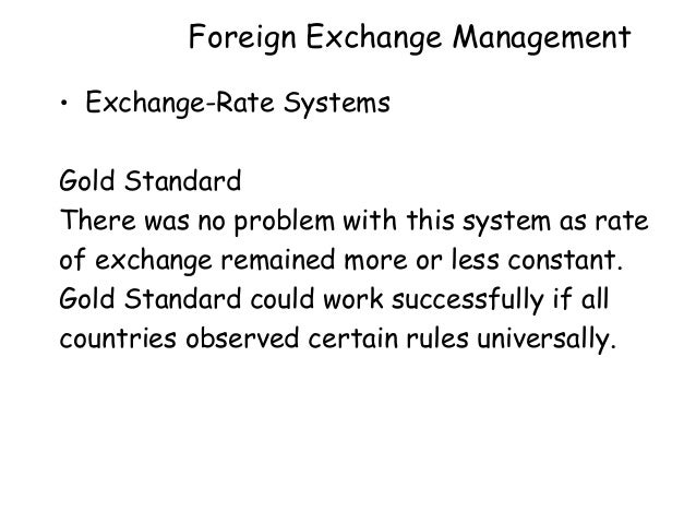 Foreign exchange system