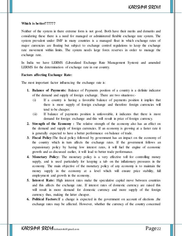 Foreign Exchange Management - 