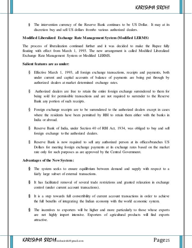 Foreign Exchange Management - 