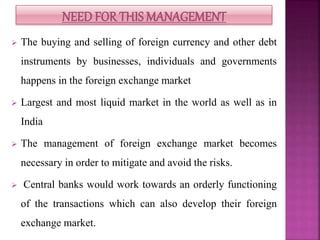  The buying and selling of foreign currency and other debt
instruments by businesses, individuals and governments
happens...