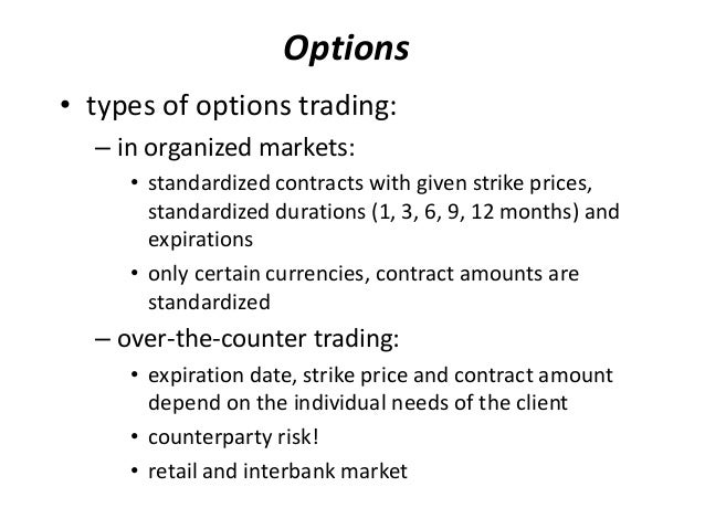 Settlement type for foreign currency option trading
