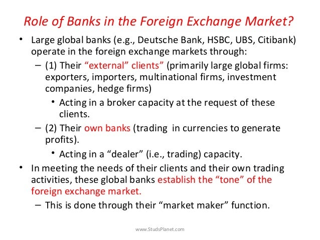 Role of foreign exchange market