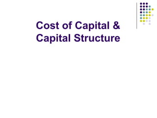 Cost of Capital &
Capital Structure

 