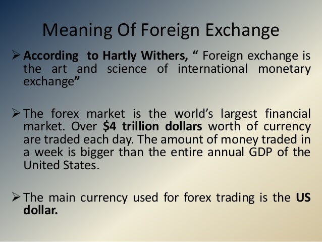 Currency exchange market definition
