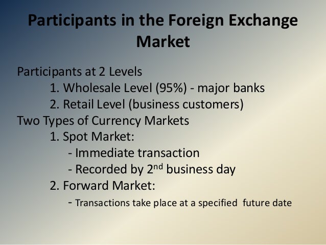 Participants of foreign exchange market