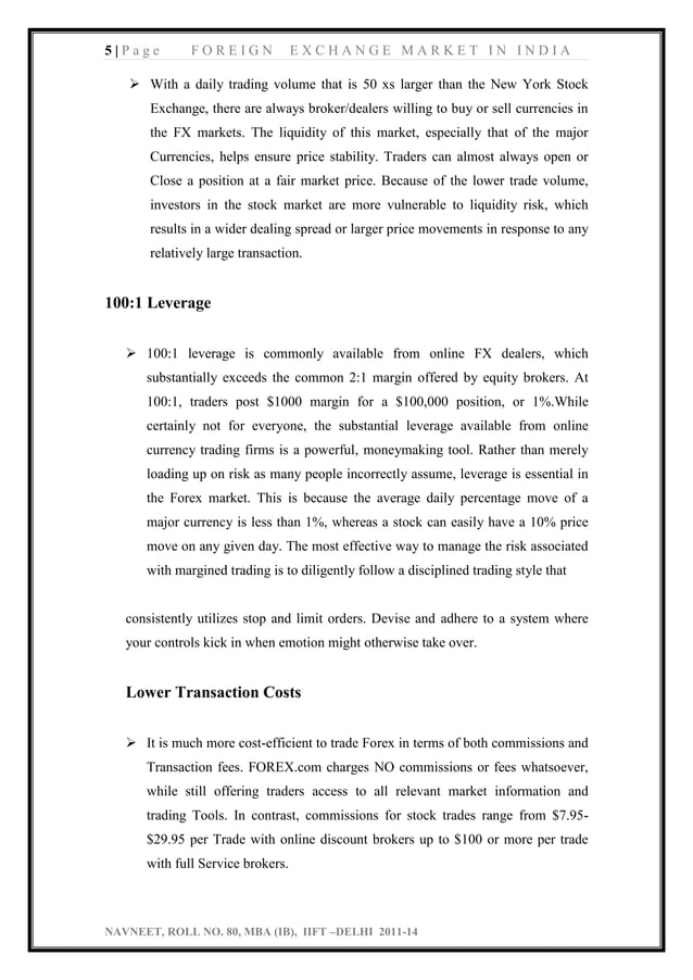 Foreign Exchange Market In India PDF