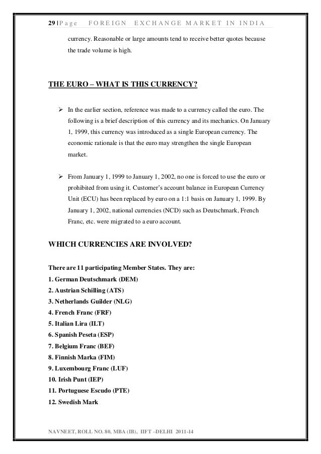 Foreign Exchange Market In India - 