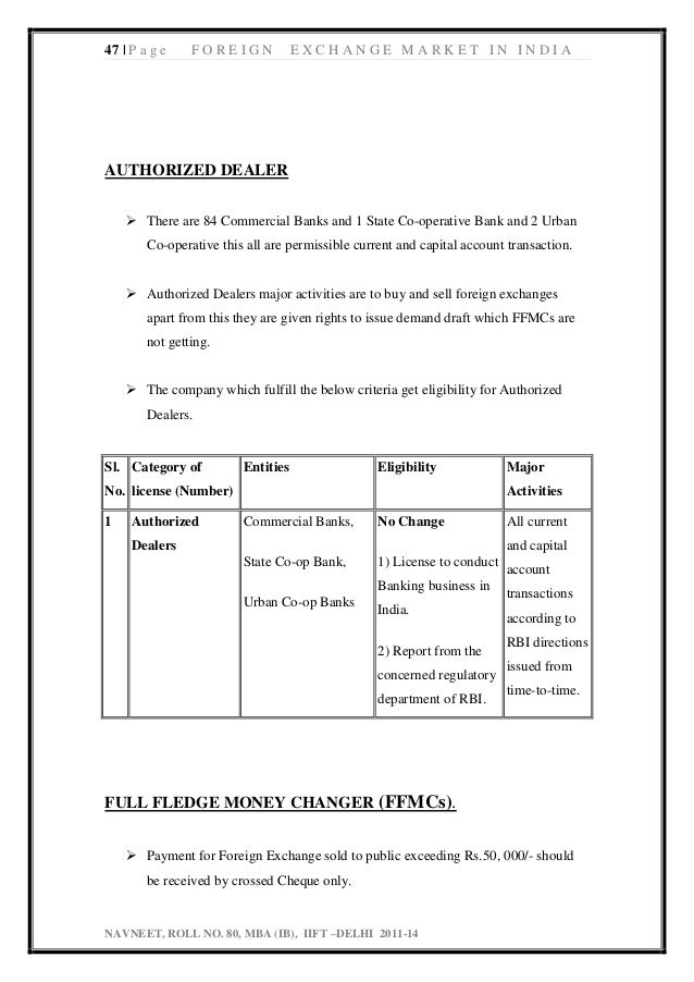 How to become authorised forex dealer in india