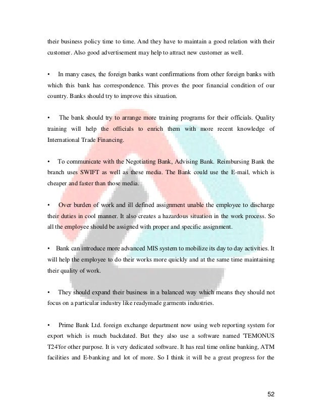 Foreign Exchange Operation Export Procedure Of Prime Bank - 