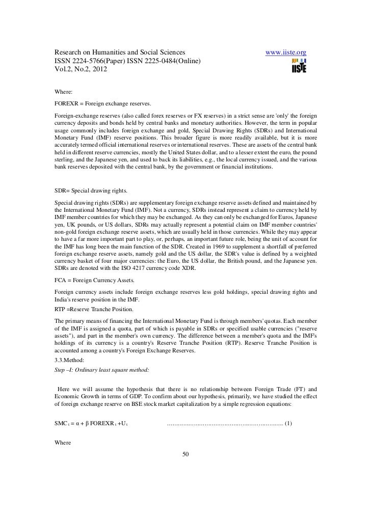 Foreign Exchange Reserve And Its Impact On Stock Market Capitalization - 