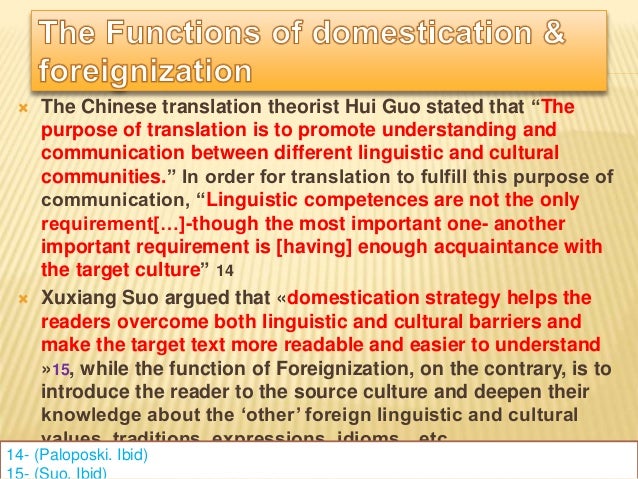 domestication and foreignization in idiom translation essay Foreignization domestication was used in very few examples, and only when it was however, in his essay “on linguistic aspects of translation” (1959). domestication and foreignization in idiom translation essay Foreignization domestication was used in very few examples, and only when it was however, in his essay “on linguistic aspects of translation” (1959).