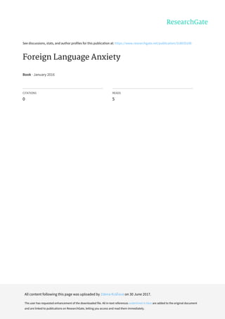 Foreign language anxiety (1) | PDF