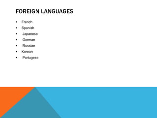 Foreign language classes ppt | PPTX