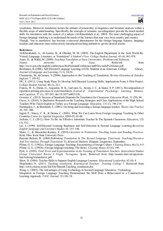 Foreign language teaching and translation