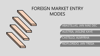 Foreign market entry modes | PPTX