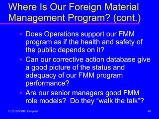 Foreign Material Mgt 2010 02 27 0901 | PPT