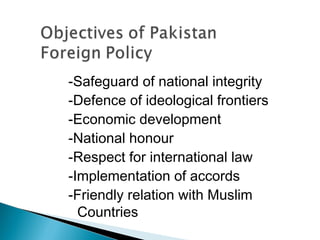 foreign policy of pakistan assignment