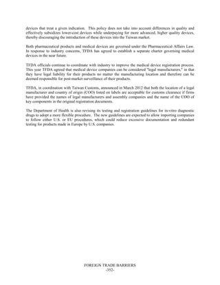 Dr Dev Kambhampati | USTR: Foreign Trade Barriers- 2013 National Trade Estimate Report