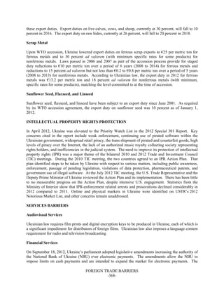 Dr Dev Kambhampati | USTR: Foreign Trade Barriers- 2013 National Trade Estimate Report