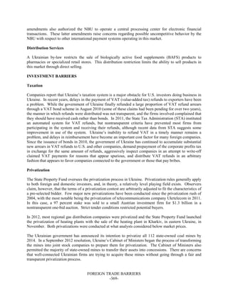 Dr Dev Kambhampati | USTR: Foreign Trade Barriers- 2013 National Trade Estimate Report