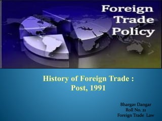 Bhargav Dangar
Roll No. 21
Foreign Trade Law
 
