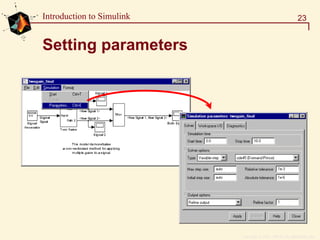 Copyright  1984 - 1997 by The MathWorks, Inc.
23Introduction to Simulink
Setting parameters
 