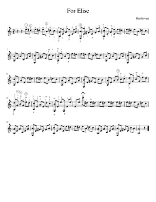 For Elise Classical Guitar transcription