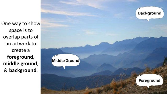 defining identifying foreground middle ground background