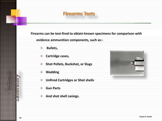 19
ForensicLaboratory
• Forensic DNA analysis deals with the identification of
the source of a body fluid through DNA testing two
samples are taken, one from the suspect and one from
the scene of the crime.
• The samples can be skin tissue, hair, blood, semen or
vaginal fluid, and really anything else with cells in it (the
two samples don’t even have to be the same material
because all cells of the same organism have identical
DNA).
• Then, the DNA of both samples is extracted, studied, and
compared. If the DNA matches, then the suspect was at
the scene of the crime.
 