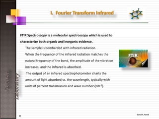 39
ForensicLaboratory
• All methods are standard methods.
• The selected methods will be suitable
for Lab samples.
• Reference for all methods.
• QC applications for Methods of analysis.
 