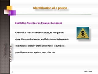 57
ForensicLaboratory
• High-performance liquid
chromatography (HPLC; formerly
referred to as high-pressure liquid
chromatography),
• Is a form
of liquid chromatography where the
high pressure used to separate the
mixture components, then identify,
and quantify
 