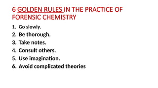 Comprehensive Overview of Forensic Chemistry in Criminal Justice | PPTX