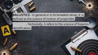 FORENSIC ballistics for studying and review. Presented | PDF