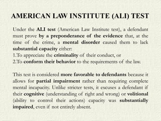Insanity Defenses in Forensic Psychology | PPTX