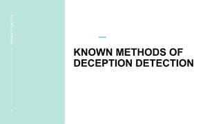 Comprehensive Overview of Lie Detection Techniques and Polygraph ...