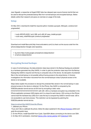 Forensic analysis of iPhone backups (iOS 5) | PDF