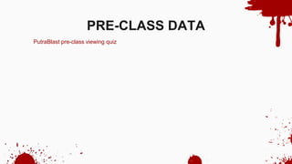 PRE-CLASS DATA
PutraBlast pre-class viewing quiz
 