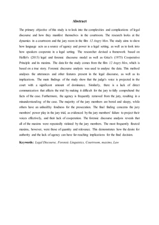 Forensic discourse analysis of legal and courtroom interaction dr ...