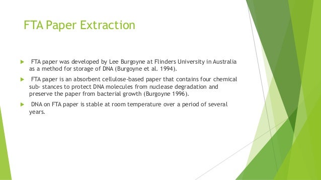 Dna storage long term paper fta