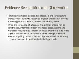 FORENSIC EVIDENCE MANAGEMENT.pptx....... | PPTX