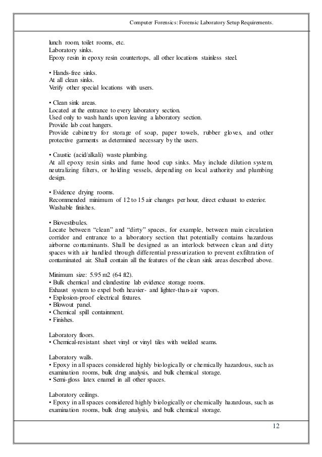 Forensic laboratory setup requirements Forensic laboratory setup requirements