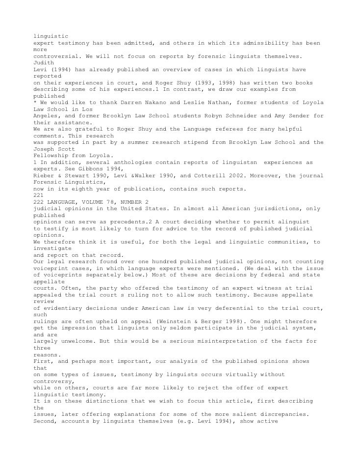 Forensic Linguistic Corpus