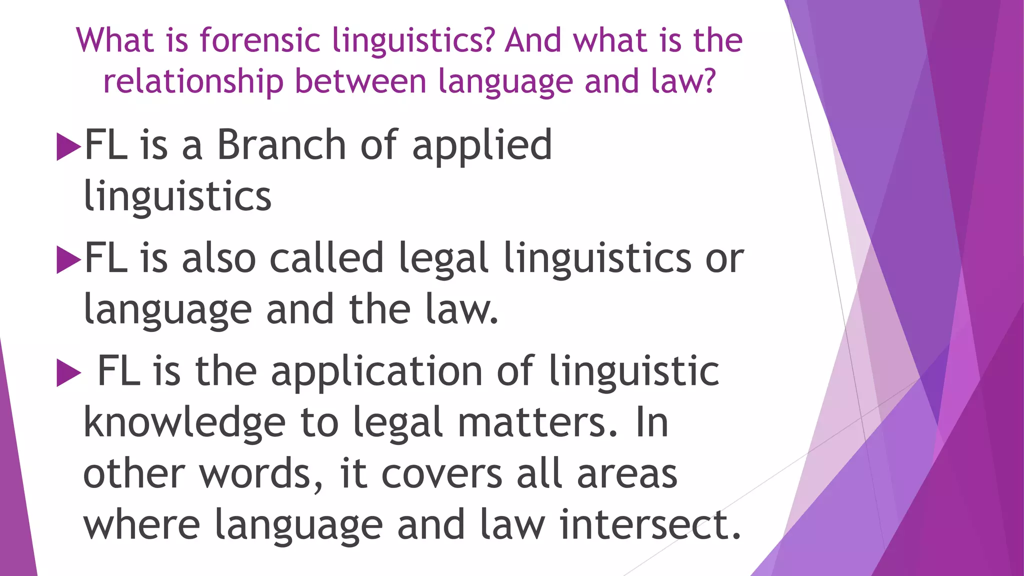 Forensic linguistics | PPTX