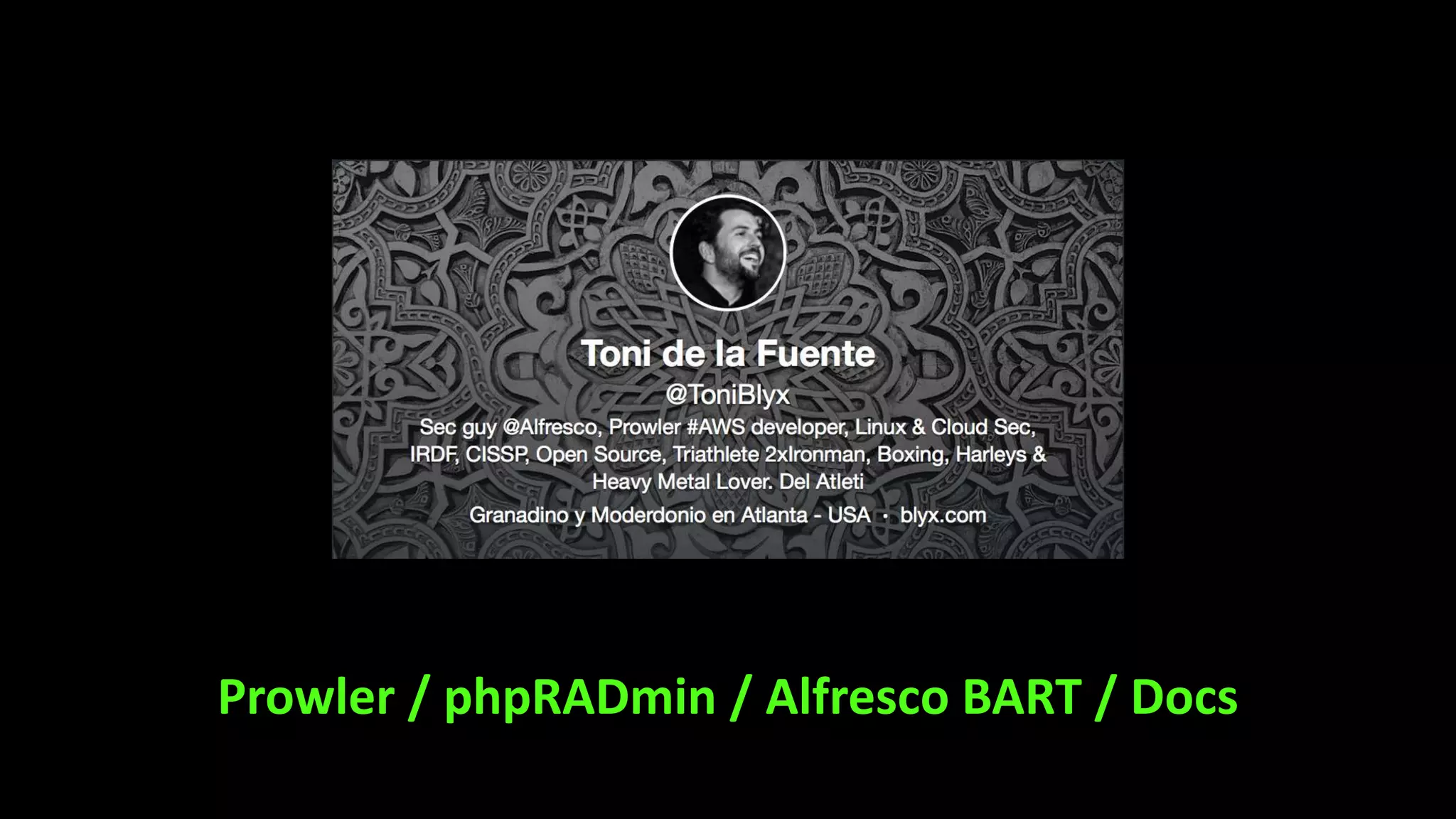 Prowler / phpRADmin / Alfresco BART / Docs
 