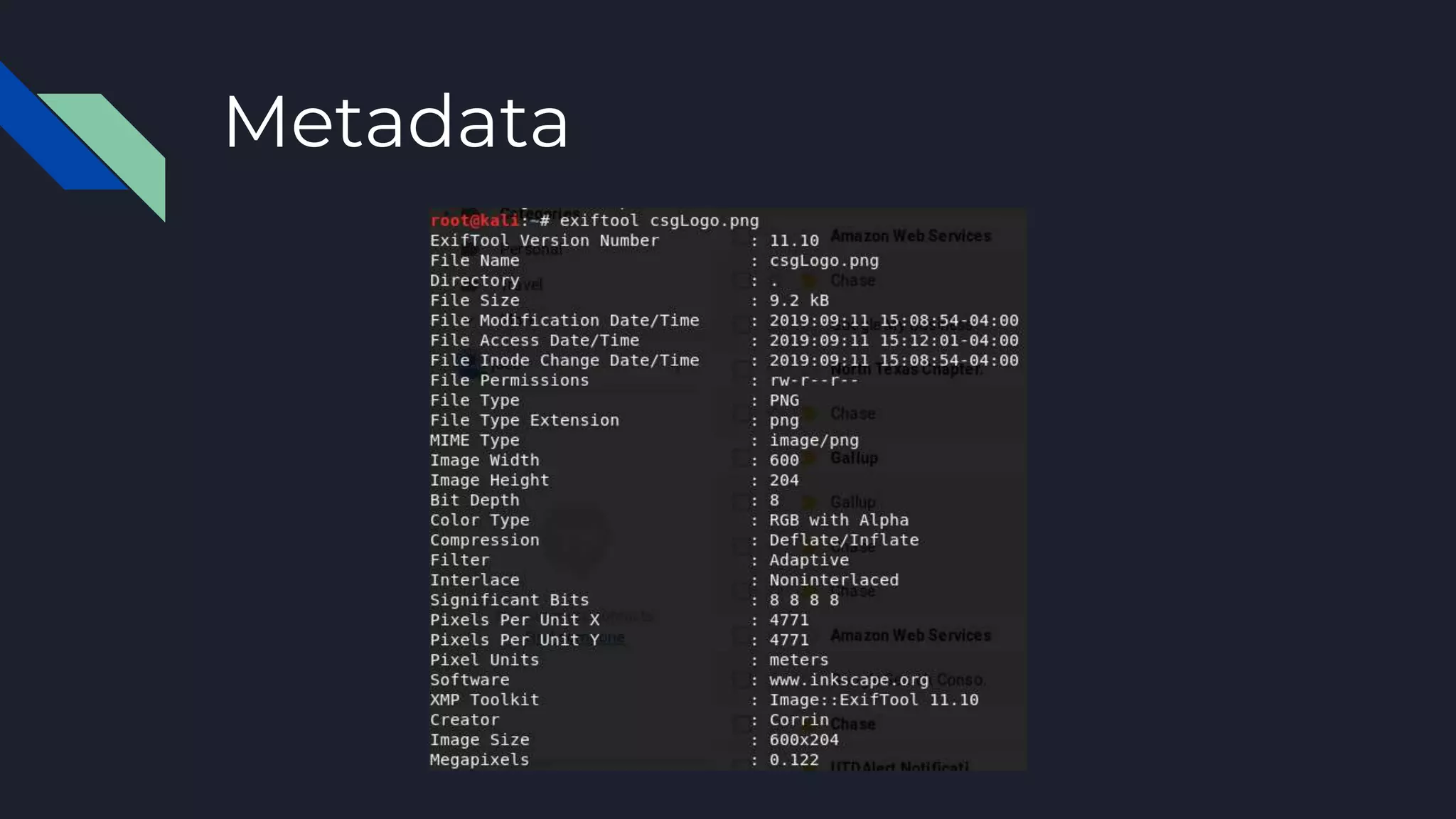 Metadata
 