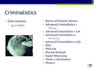 M.S. Forensic Science at the University of New Haven Overview | PPTX