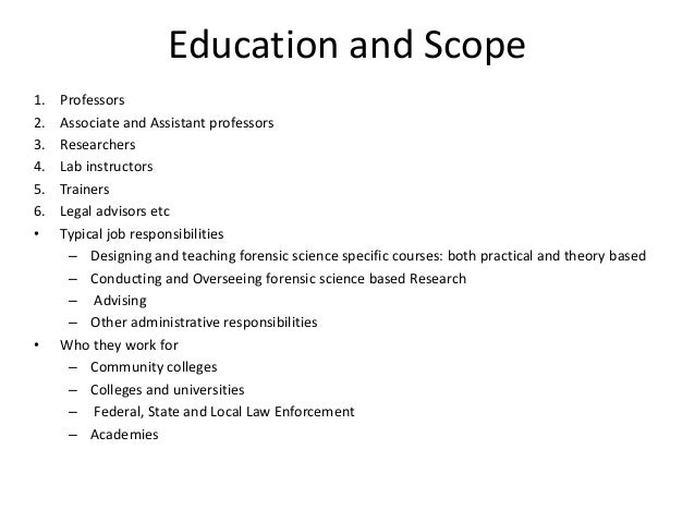 forensic scientist job descriptions
