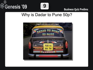 9
Why is Dadar to Pune 50p?
 