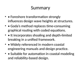 Ocen Engineering - Foreshore_Wave_Routing_Goda_Method | PPTX