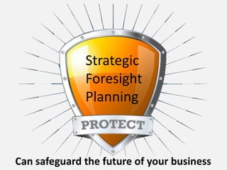 Can safeguard the future of your business
Strategic
Foresight
Planning
 